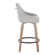 Lumi Source Hannah transitional fixed height counter stool set with swivel and round footrest, featuring sleek modern design.