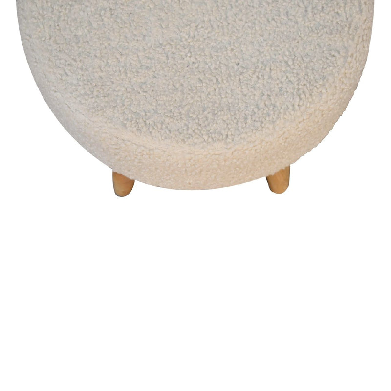 Petite Footstool - Cream / Brown - R&R Furniture Gallery (Fountain Valley, CA)