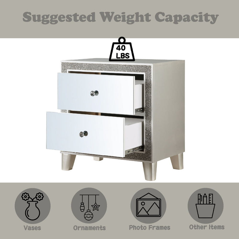 Sliverfluff - Nightstand - Mirrored & Champagne - R&R Furniture Gallery (Fountain Valley, CA)