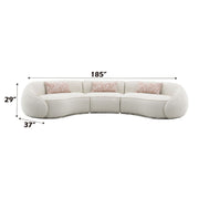 Sahara - Sectional Sofa With 3 Pillows - Beige Boucle - R&R Furniture Gallery (Fountain Valley, CA)