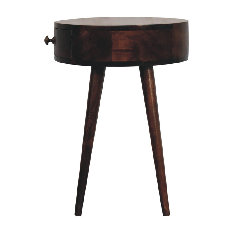 Circular Shaped Bedside Table - Walnut - R&R Furniture Gallery (Fountain Valley, CA)
