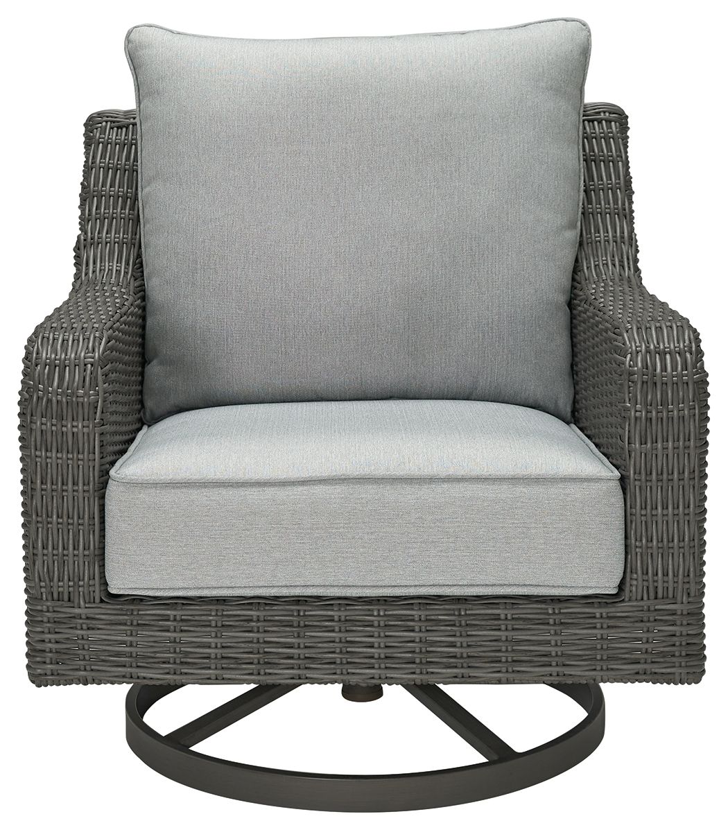Elite Park - Swivel Lounge w/ Cushion - Gray - R&R Furniture Gallery (Fountain Valley, CA)
