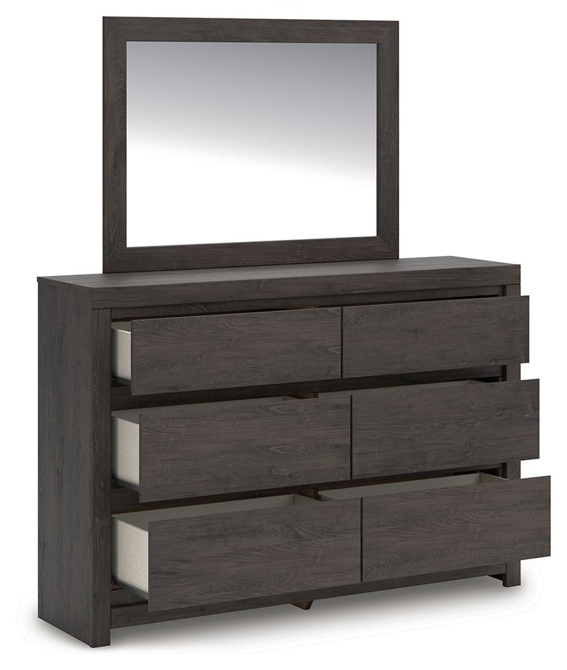 Fraluna - Dresser And Mirror - Charcoal - R&R Furniture Gallery (Fountain Valley, CA)