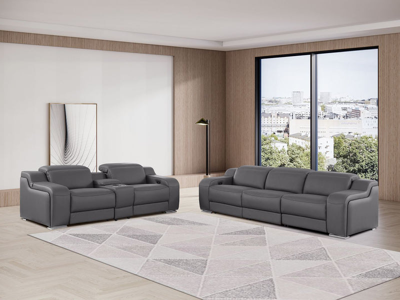 1116 - 6-Piece Modular Power Reclining Sofa And Console Loveseat Set In With 5 Power Recliners & Power Headrests - R&R Furniture Gallery (Fountain Valley, CA)