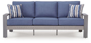 Half Moon Beach - Sofa With Cushion - Blue / Gray - R&R Furniture Gallery (Fountain Valley, CA)