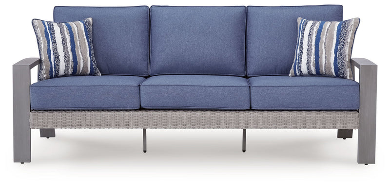 Half Moon Beach - Sofa With Cushion - Blue / Gray - R&R Furniture Gallery (Fountain Valley, CA)