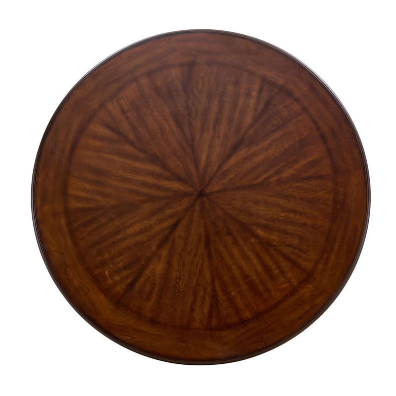 Mid Century Modern Round Dining Table With Metal Legs And Open Shelf - R&R Furniture Gallery (Fountain Valley, CA)