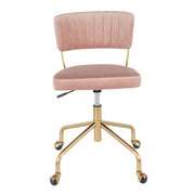 Lumi Source Tania contemporary task desk chair with black cushioned seat and adjustable height, modern ergonomic office seating