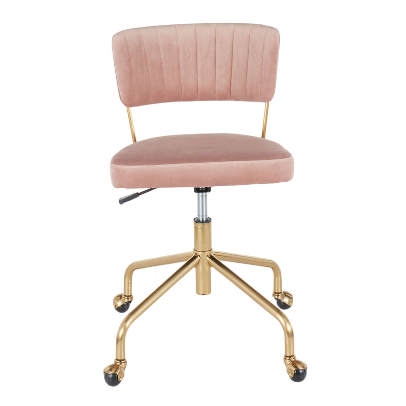 Lumi Source Tania contemporary task desk chair with black cushioned seat and adjustable height, modern ergonomic office seating