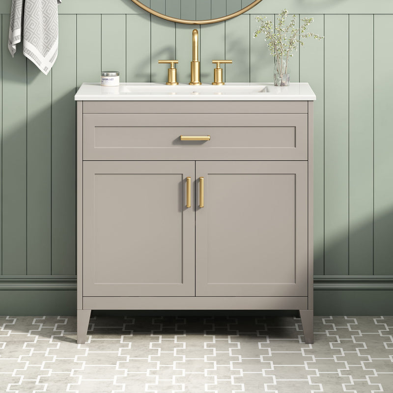 Bathroom Vanity With Sink Top, Adjustable Shelf, Door Organizers