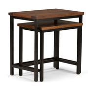 Skyler - 2 Piece Nesting Side Table - Dark Cognac Brown - R&R Furniture Gallery (Fountain Valley, CA)