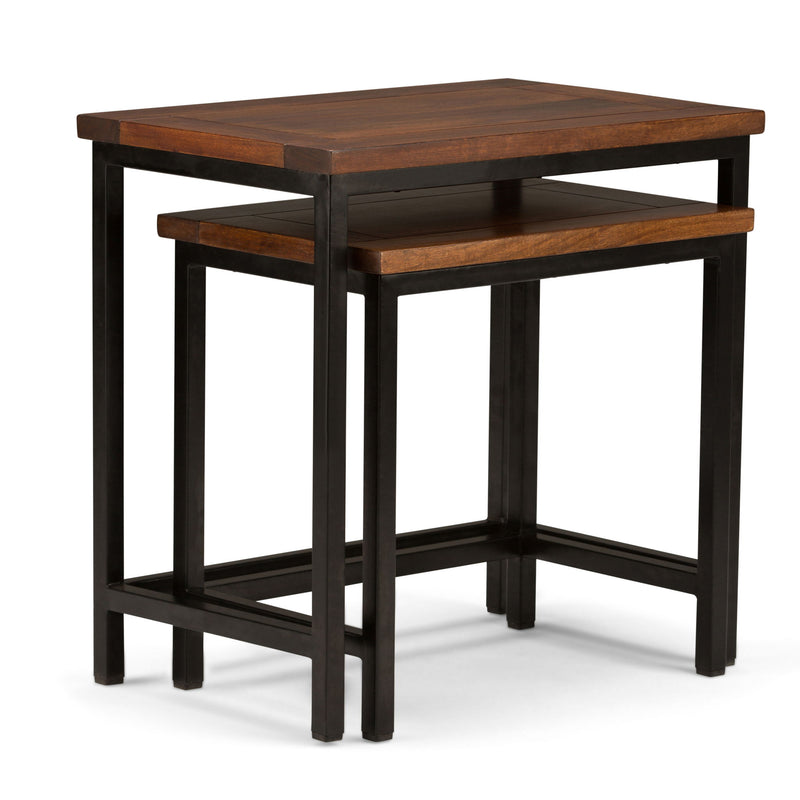 Skyler - 2 Piece Nesting Side Table - Dark Cognac Brown - R&R Furniture Gallery (Fountain Valley, CA)