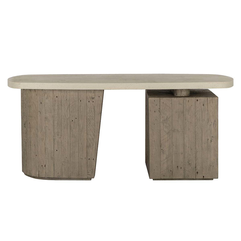 Angus - Solid Wood Desk - Antique White / Distressed Gray - R&R Furniture Gallery (Fountain Valley, CA)