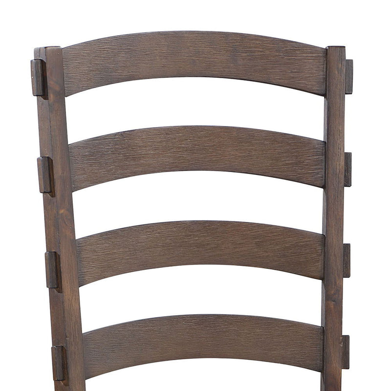 Pascaline - Side Chair (Set of 2) - Gray Fabric, Rustic Brown & Oak - R&R Furniture Gallery (Fountain Valley, CA)