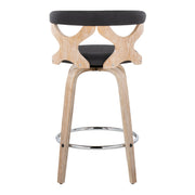 Set of two Lumi Source Gardenia mid-century modern counter stools with swivel, fixed height, and stylish design.