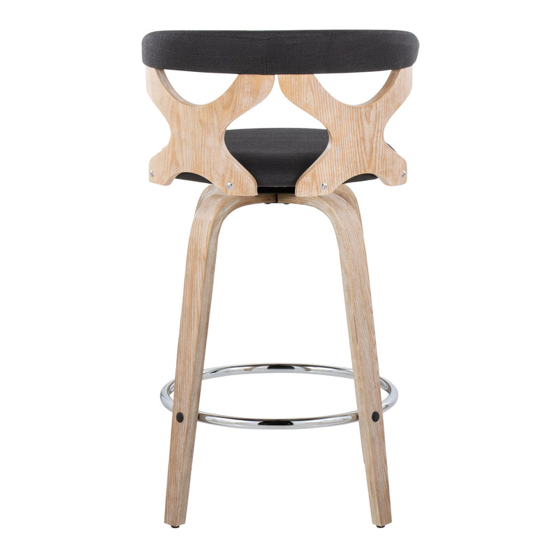Set of two Lumi Source Gardenia mid-century modern counter stools with swivel, fixed height, and stylish design.