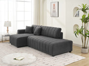 Jessica Lamb Wool Sectional Sofa with Chaise from Urban Retreats, showcasing plush lamb wool upholstery and modern stationary design.