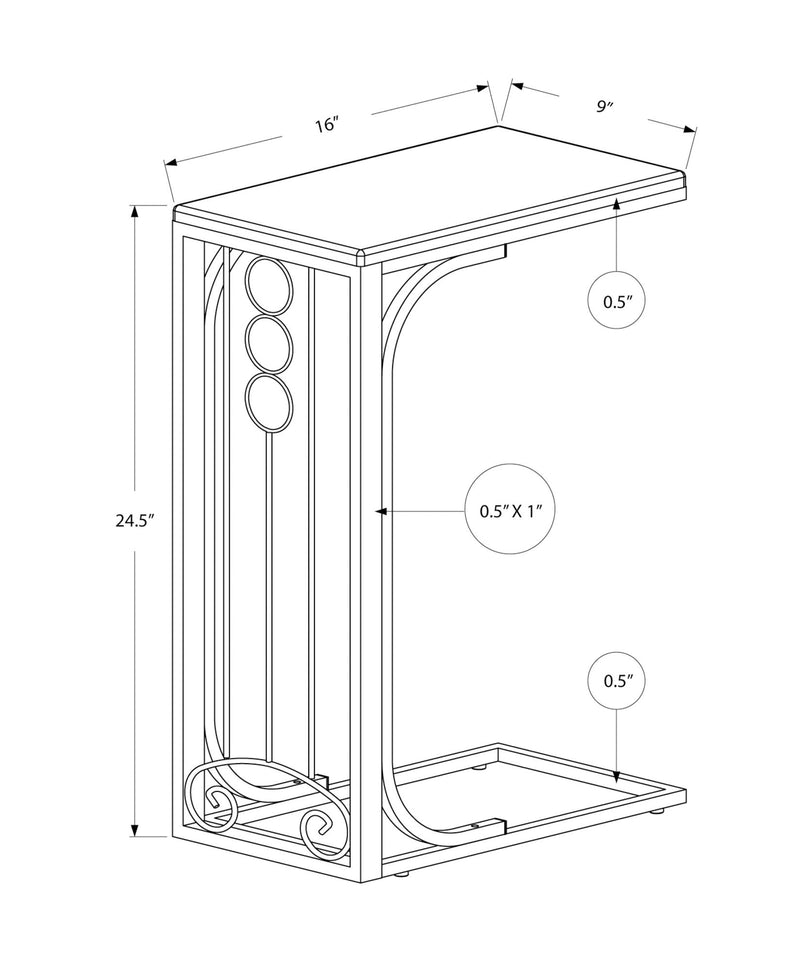 Elegant Accent Table, C - Shaped, Transitional - R&R Furniture Gallery (Fountain Valley, CA)