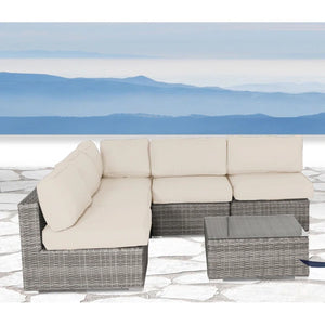 6 Piece Seating Group With Premium Cushions - Gray Mix
