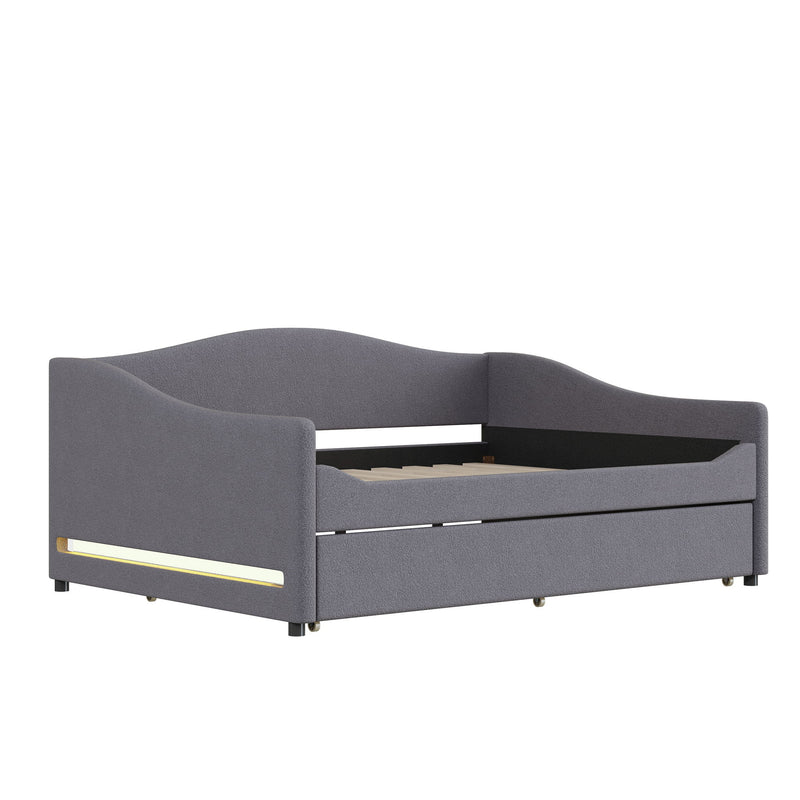 Upholstered Daybed With Light And Trundle - R&R Furniture Gallery (Fountain Valley, CA)