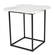Aleidy - White Marble + Black Metal End Table — view 2