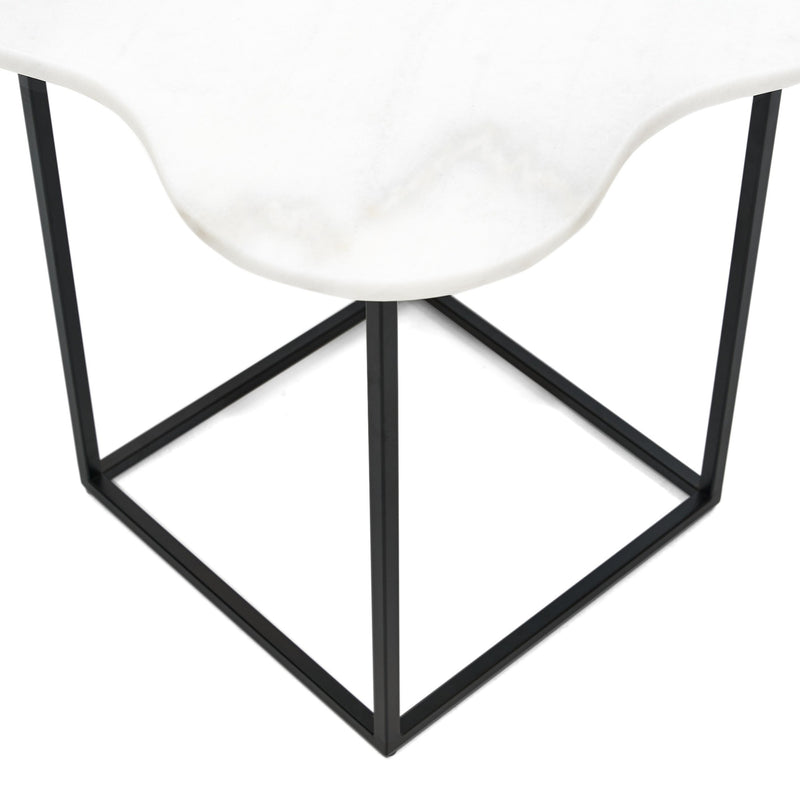Aleidy - White Marble + Black Metal End Table — view 3