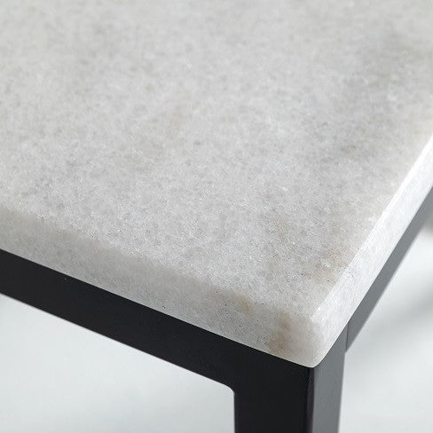 Baca - White Marble + Black Metal End Table — view 2