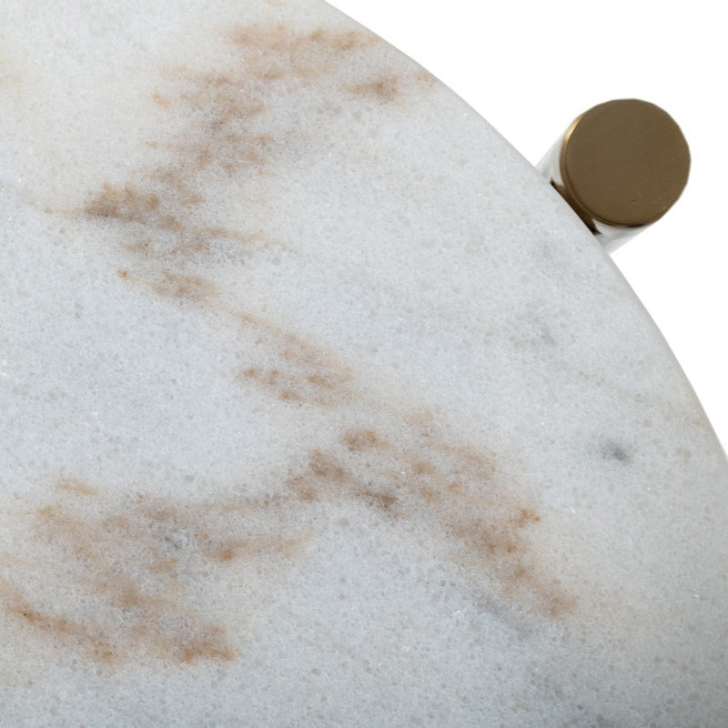 Denzel - White Marble + Gold End Table — view 2
