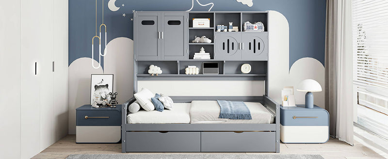Daybed With All-In-One Cabinet And Shelf - R&R Furniture Gallery (Fountain Valley, CA)