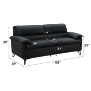 Eilene - Loveseat - Black Top Grain Leather - R&R Furniture Gallery (Fountain Valley, CA)