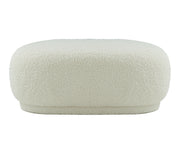 Kael - Contemporary White Sherpa Ottoman — view 3