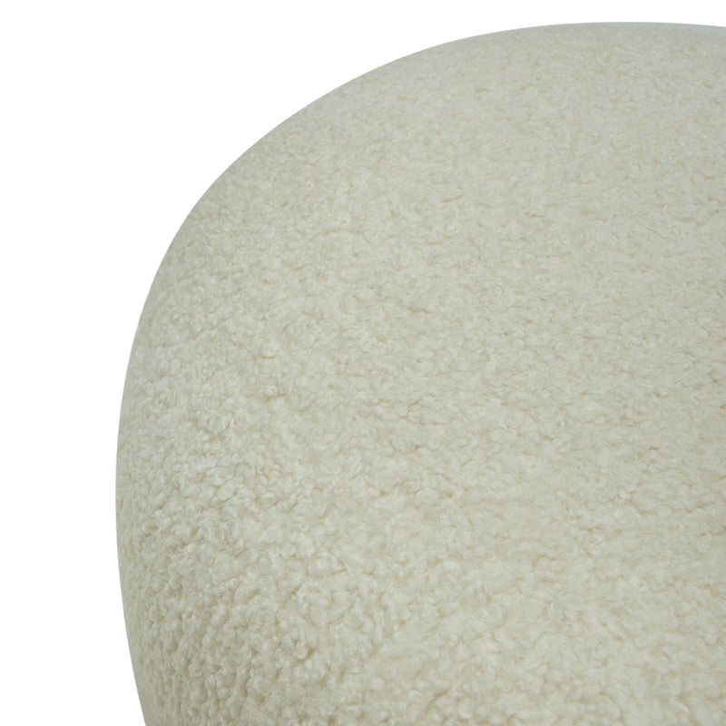 Kael - Contemporary White Sherpa Ottoman — view 5