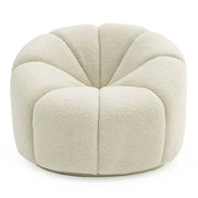 Gadson - Contemporary White Sherpa Swivel Chair Accent Chair