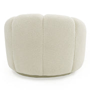 Gadson - Contemporary White Sherpa Swivel Chair Accent Chair — view 4