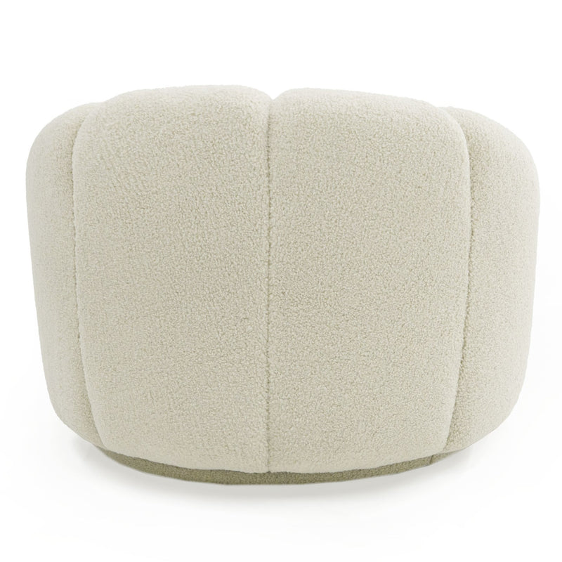 Gadson - Contemporary White Sherpa Swivel Chair Accent Chair — view 4