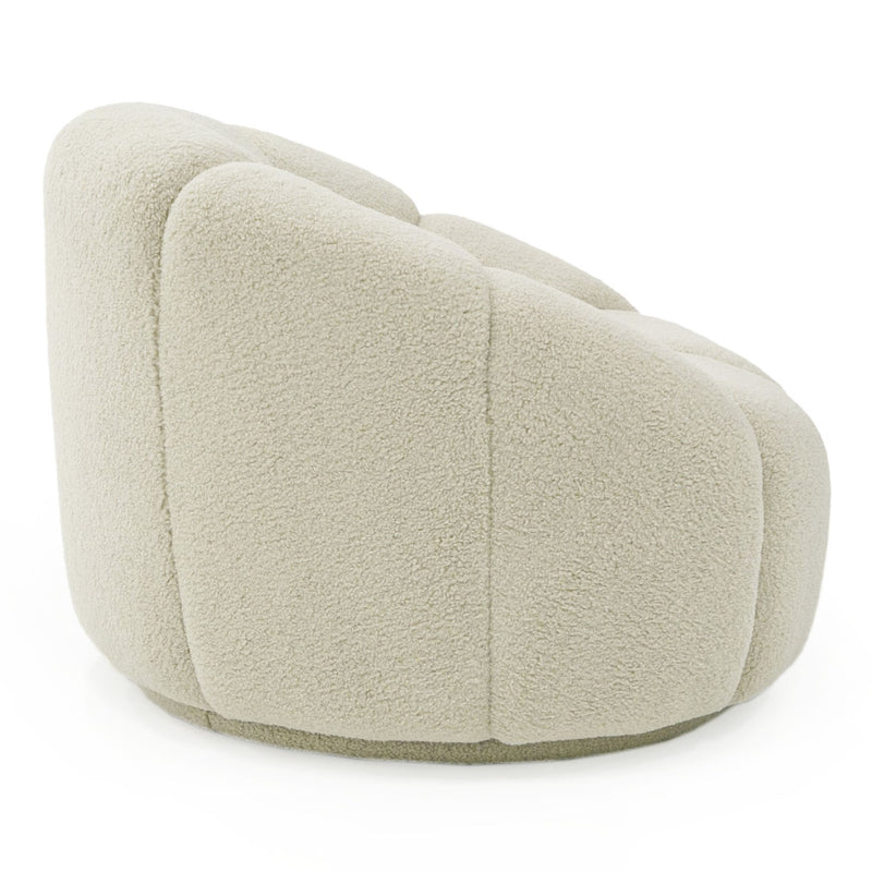 Gadson - Contemporary White Sherpa Swivel Chair Accent Chair — view 3