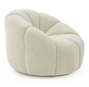Gadson - Contemporary White Sherpa Swivel Chair Accent Chair — view 2