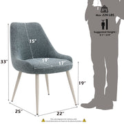 Laela - Side Chair (Set of 2) - Light Blue Boucle & White - R&R Furniture Gallery (Fountain Valley, CA)