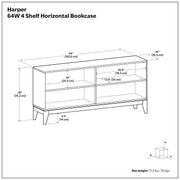 Harper - 4 Shelf Low Bookcase - Walnut Brown - R&R Furniture Gallery (Fountain Valley, CA)