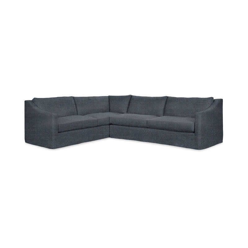 Classic Home Kipton upholstered corner sectional with plush cushions and modern design, shown as a stationary sectional in a living room.