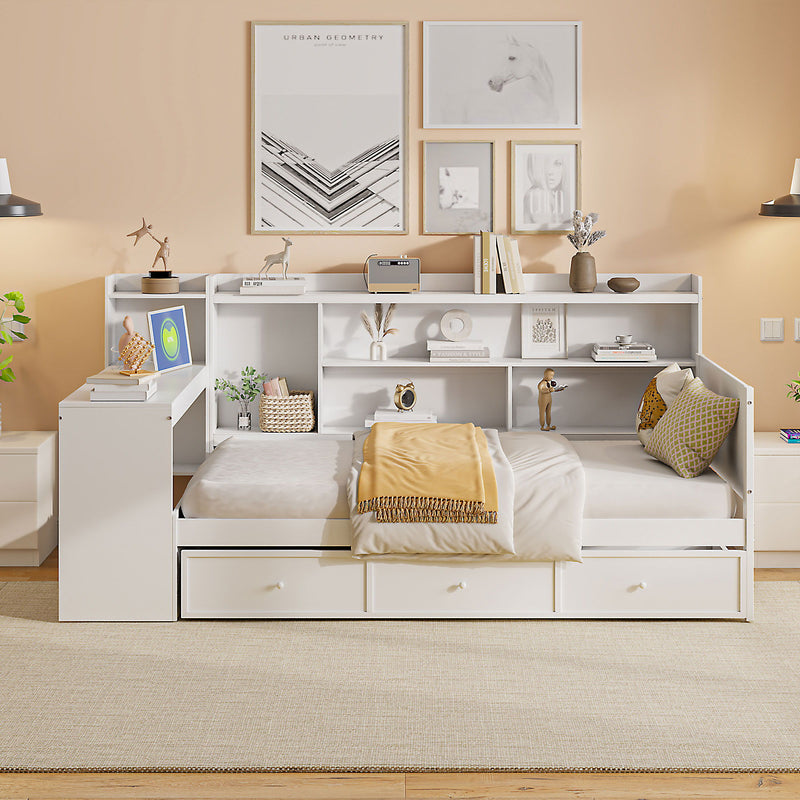 Daybed With 3 Drawers USB Ports And Desk - R&R Furniture Gallery (Fountain Valley, CA)
