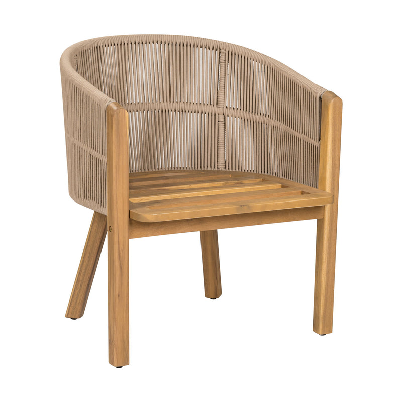 Grotta - Outdoor Dining Arm Chair (Set of 2) - Teak / Beige - R&R Furniture Gallery (Fountain Valley, CA)