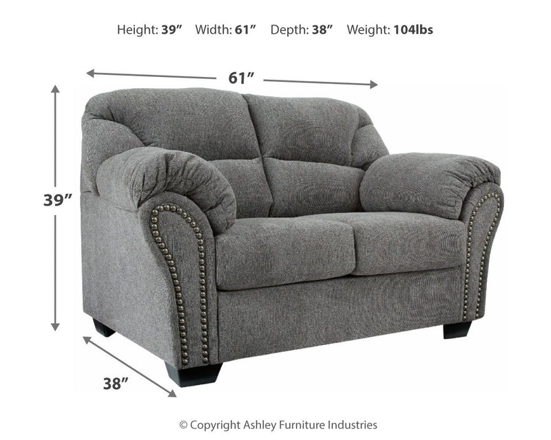 Allmaxx - Loveseat - Pewter - R&R Furniture Gallery (Fountain Valley, CA)