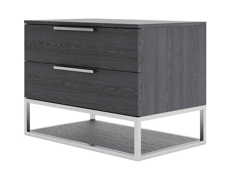 Heloise - Contemporary Grey Elm Nightstand — view 3
