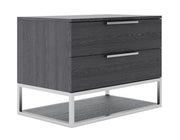Heloise - Contemporary Grey Elm Nightstand — view 2