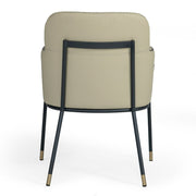 Brady - Modern Black Metal + Greige Vegan Leather Dining Chair — view 2