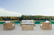 Ko Tao - Outdoor Beige + Wicker Sofa — view 2