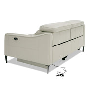Eden - Modern Grey Leather Loveseat with 2 Recliners — view 3