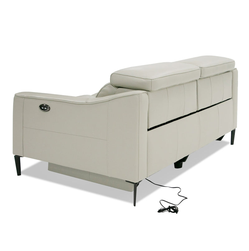 Eden - Modern Grey Leather Loveseat with 2 Recliners — view 3