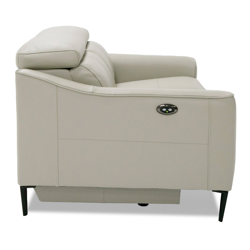 Eden - Modern Grey Leather Loveseat with 2 Recliners — view 2